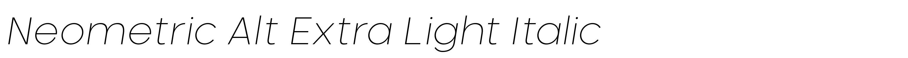 Neometric Alt Extra Light Italic